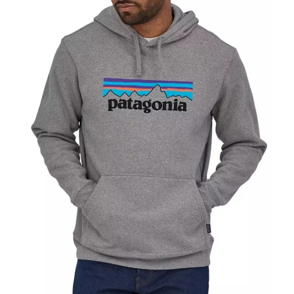 Patagonia Worn Wear P-6 Graphic Logo Fleece Lined Pullover Uprisal Hoody